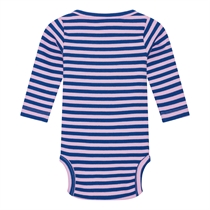 BIRKHOLM Stribet Rib Body Kobolt Blå & Baby Lyserød